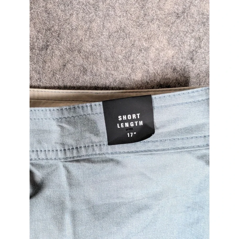 RVCA Mens Striped 17 Inch Short Length 2-Way Stretch Board Shorts Blue/Gray/Org